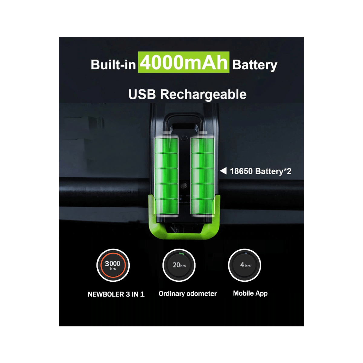 Luz delantera recargable bocina velocimetro LCB1