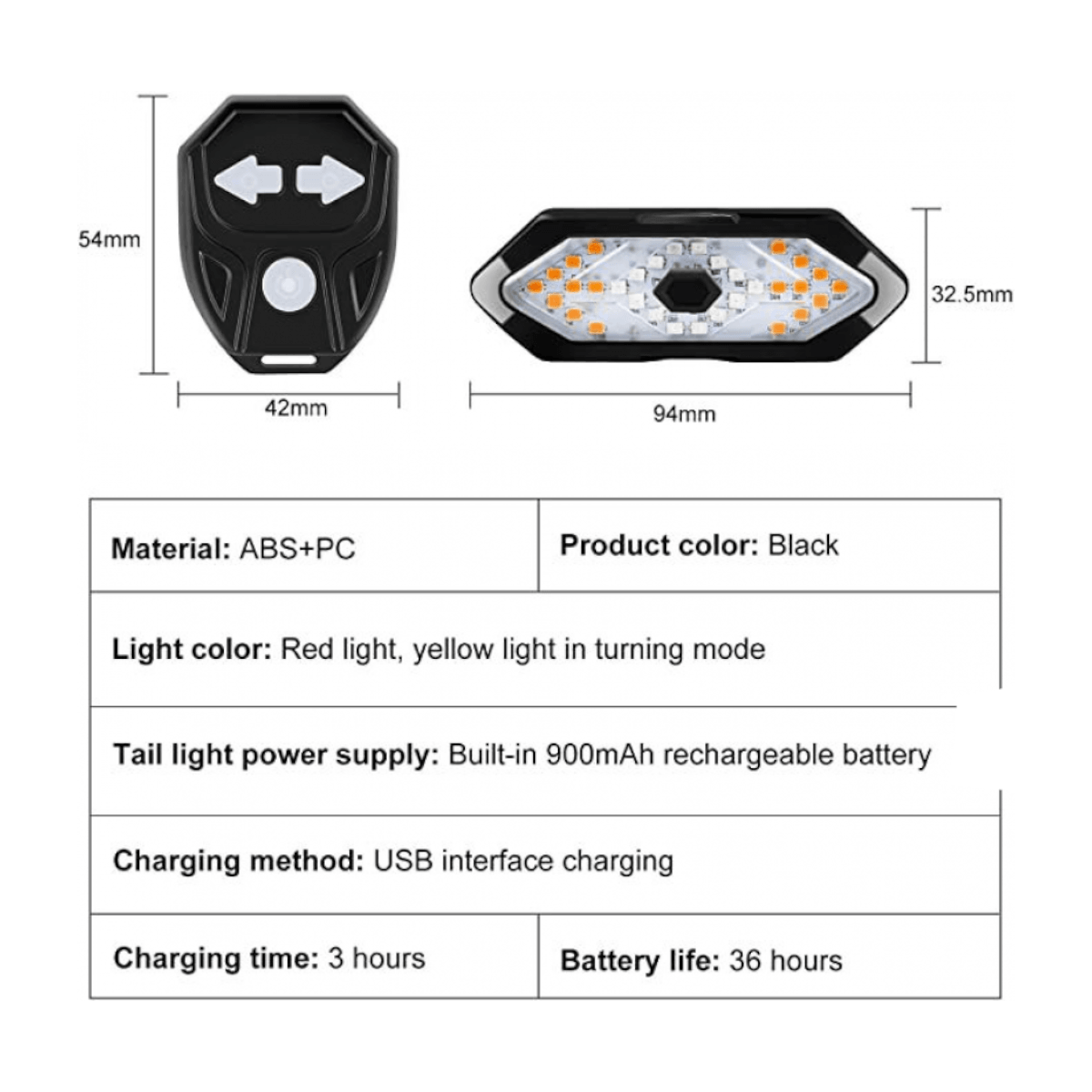 Luz Bicicleta Trasera con señalizacion LCB10