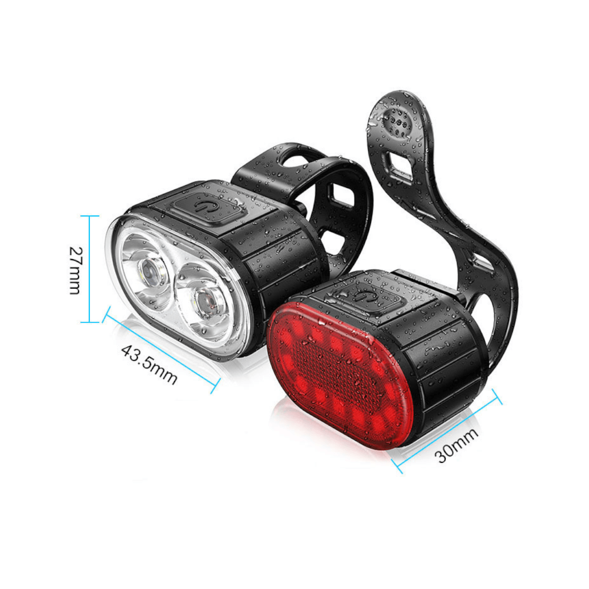 Set luz Bicicleta delantera trasera recargable LCB11