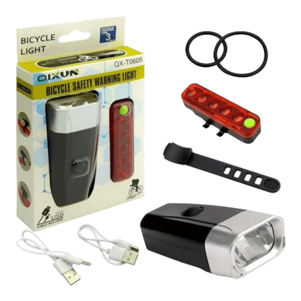 Set luz Bicicleta delantera trasera recargable LCB16