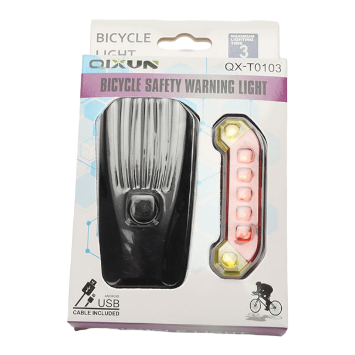 Set luces bicicleta delantera trasera recargable LCB17