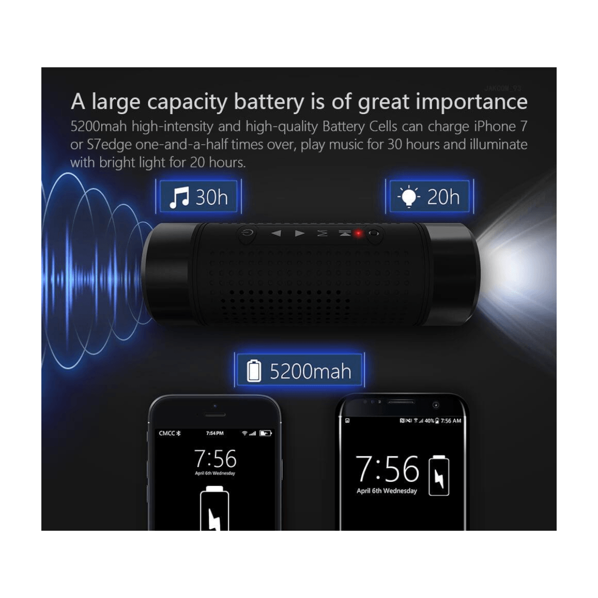 Luz Delantera Bicicleta Parlante Bluetooth banco carga LCB2