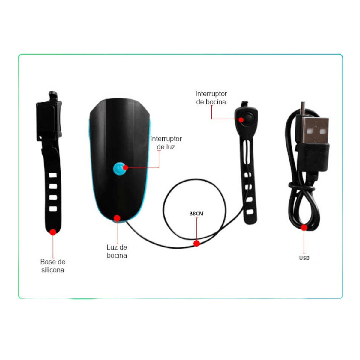 Luz delantera Bicicleta optica led blanca LCB21