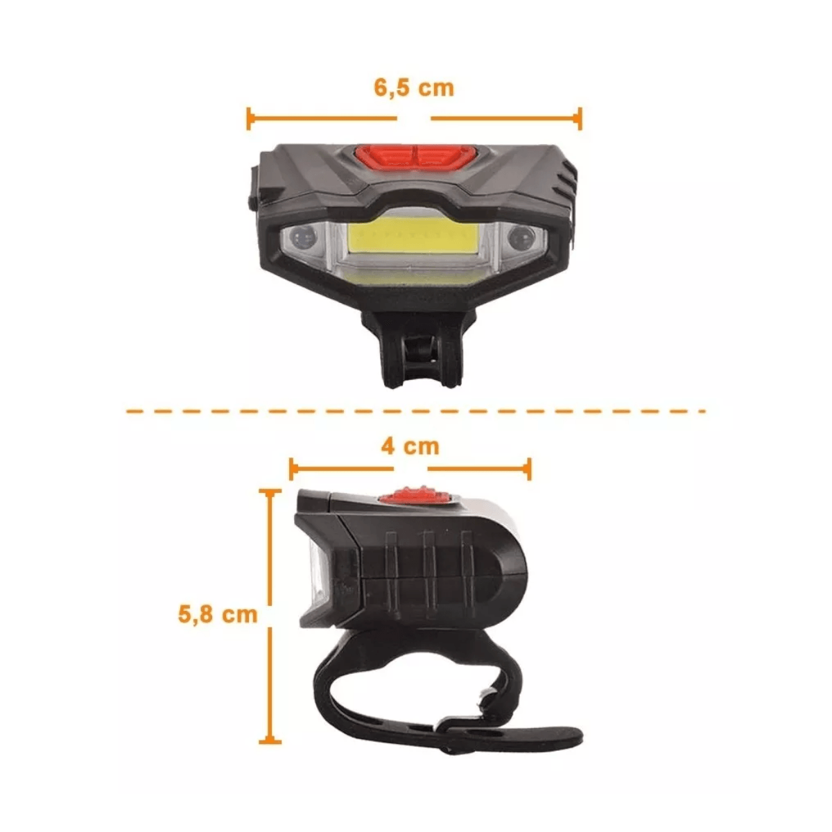 Luz led blanca cob delantera Bicicleta recargable LCB23