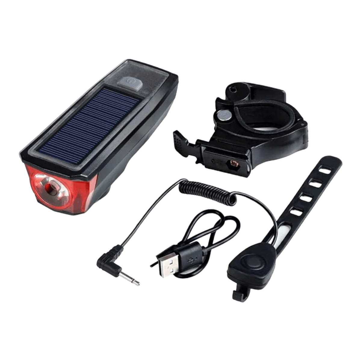 Luz Bicicleta delantera con bocina recargable usb Solar LCB7