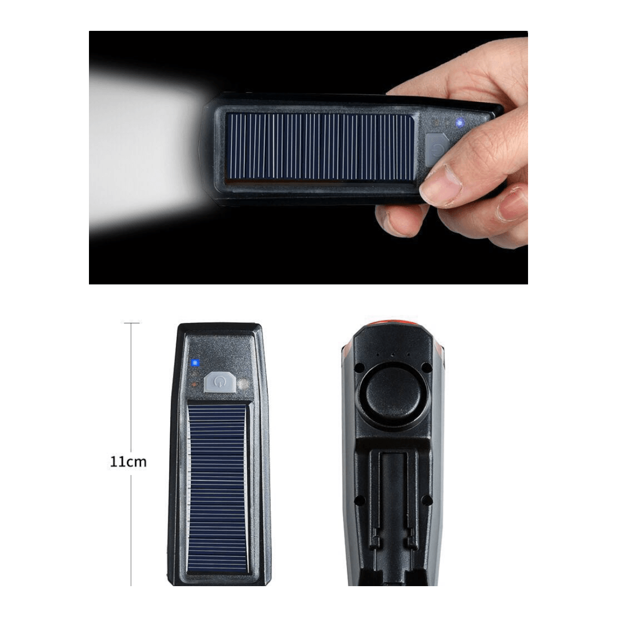 Luz Bicicleta delantera con bocina recargable usb Solar LCB7