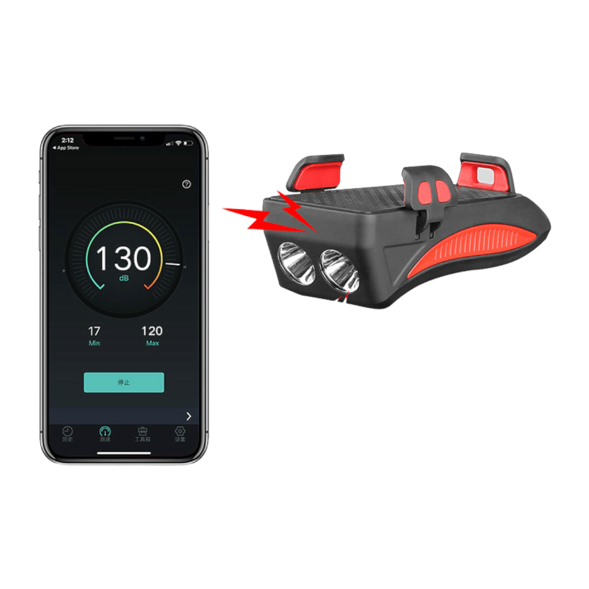 Porta celular Bicicleta con luz bocina LCB9