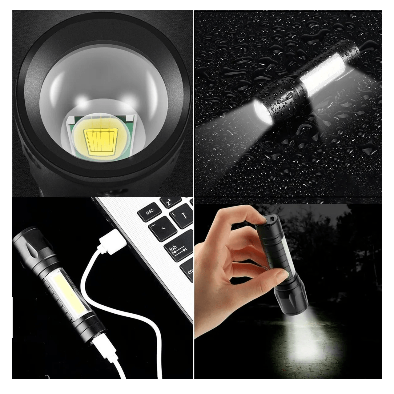 Linterna Tactica Recargable Larga Distancia Luz Led LTL13