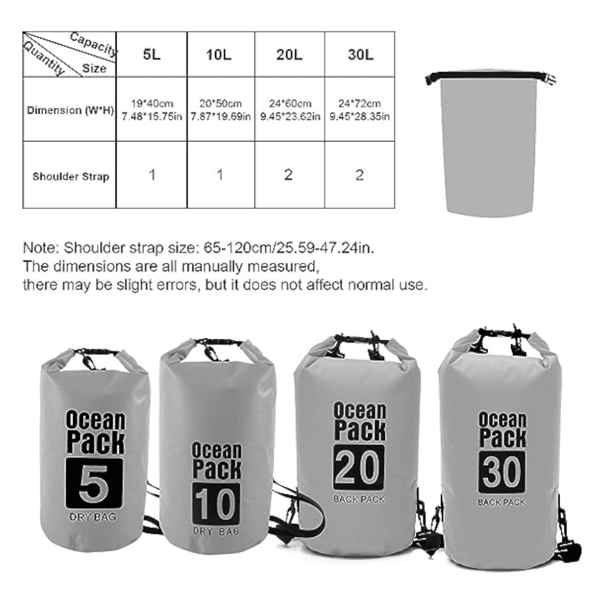 Mochila Bolso 20L Impermeable pvc Outdoor M119