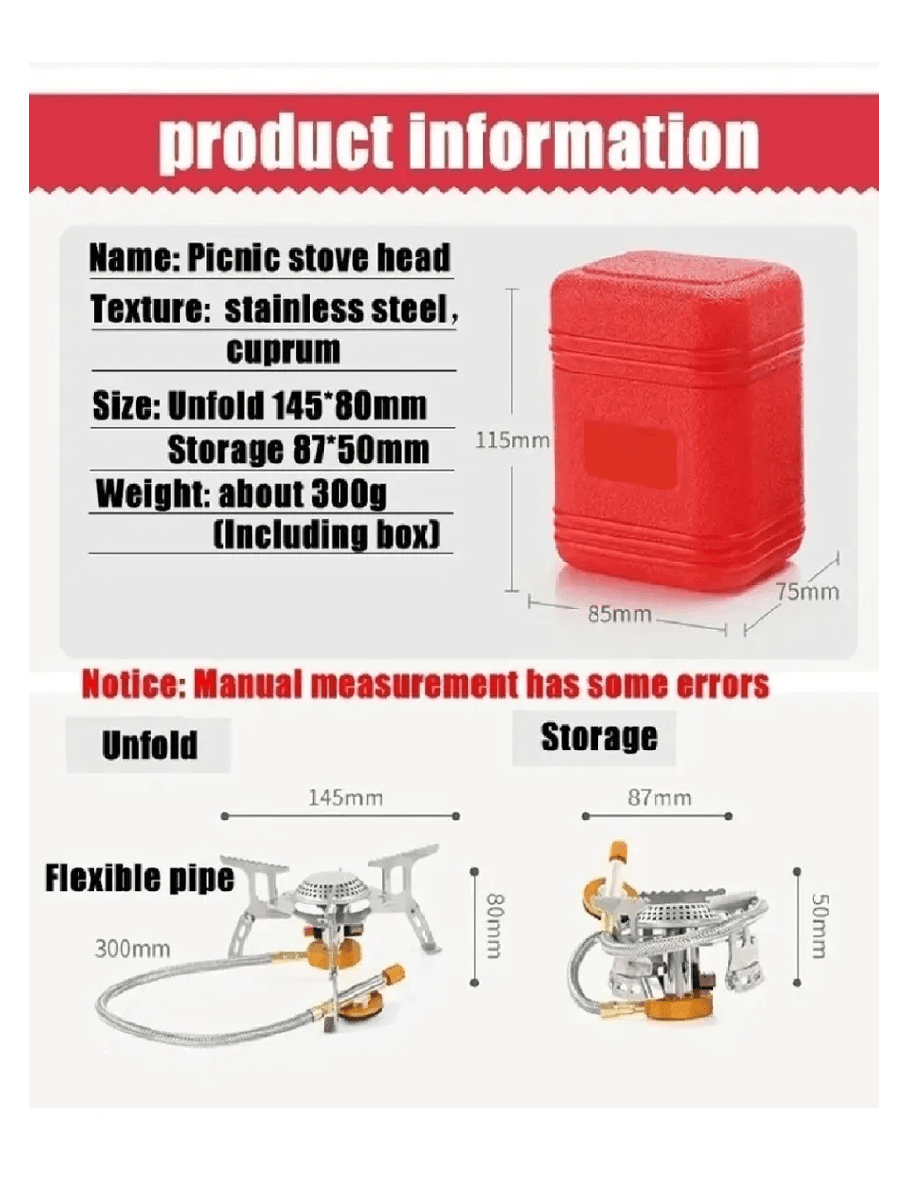 Mini Cocinilla Estufa Portatil Gas 3500w Camping CN5