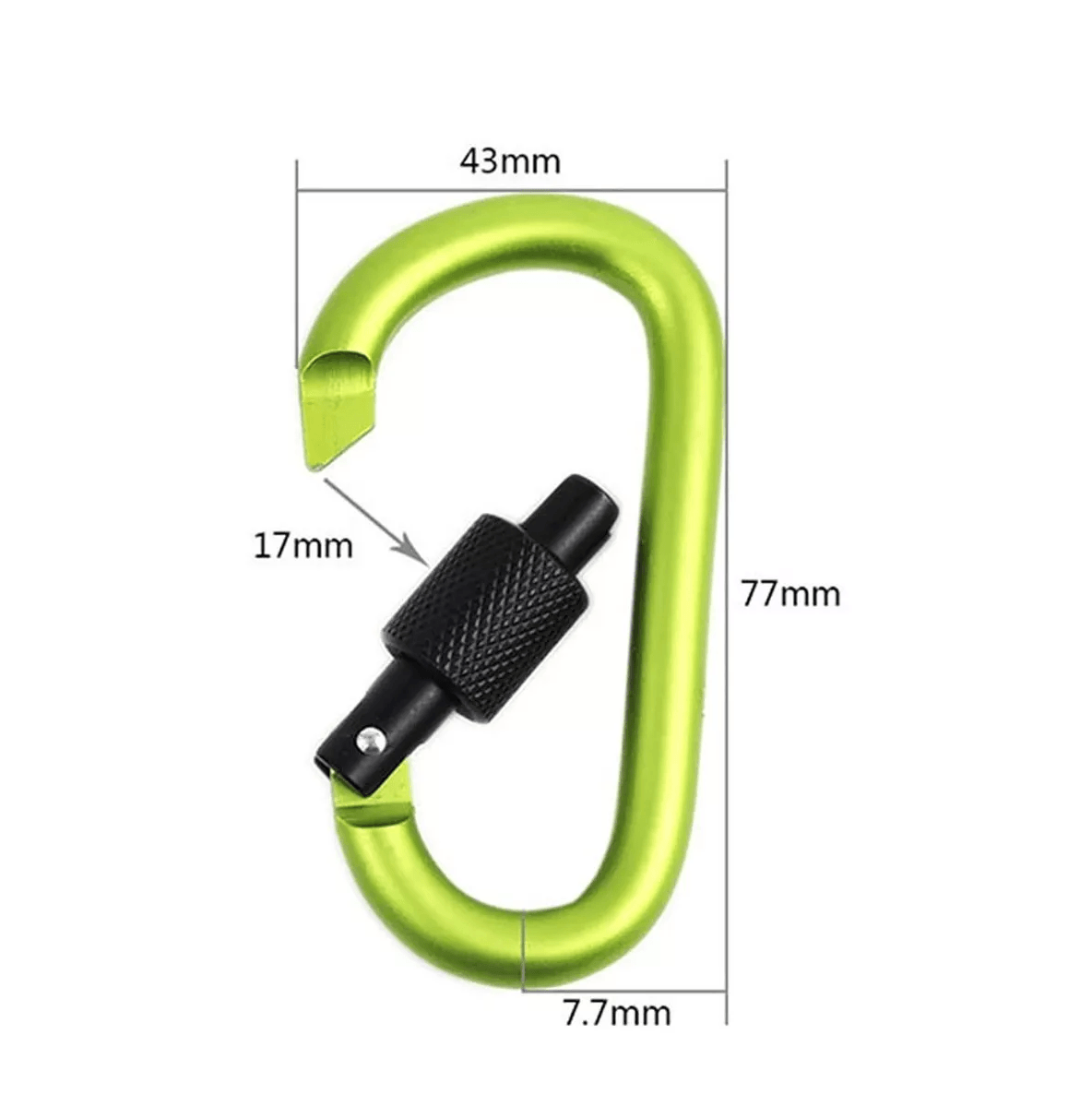 Mosqueton Llavero Camping Outdoor Supervivencia Aluminio MT2