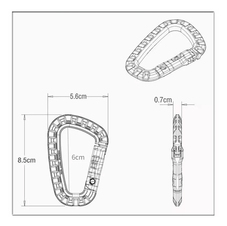 Mosqueton Tactico Plastico Multiuso Trekking Molle MT1