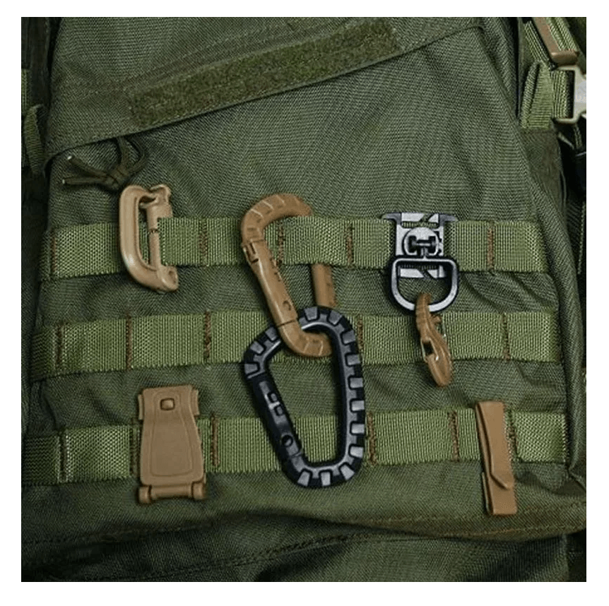 Mosqueton Tactico Plastico Multiuso Trekking Molle MT1