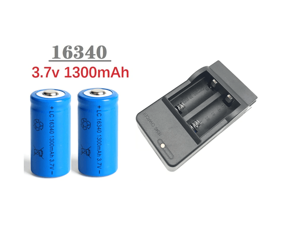Pack 2 Baterías Pilas Recargables Cr123a 16340 1300mah 3.7v BAT2