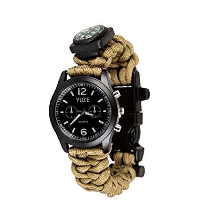 Reloj Pulsera Tejido Brujula Multiuso Militar RLJ4