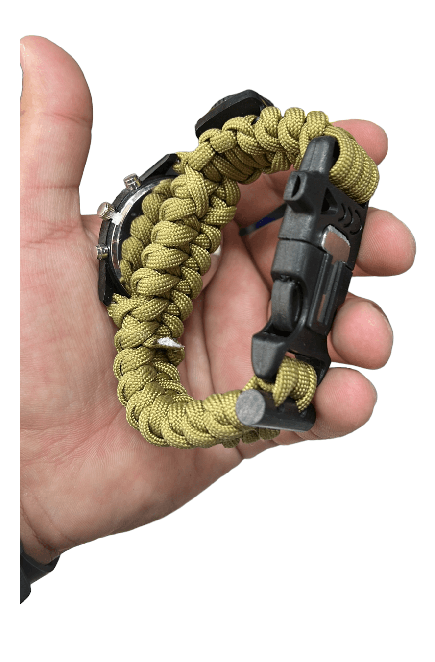 Reloj Pulsera Tejido Brujula Multiuso Militar RLJ4
