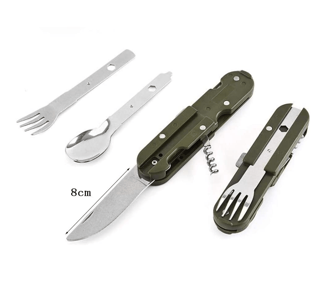 Set Cubiertos Multifuncional 5en1 Camping Outdoor CT4