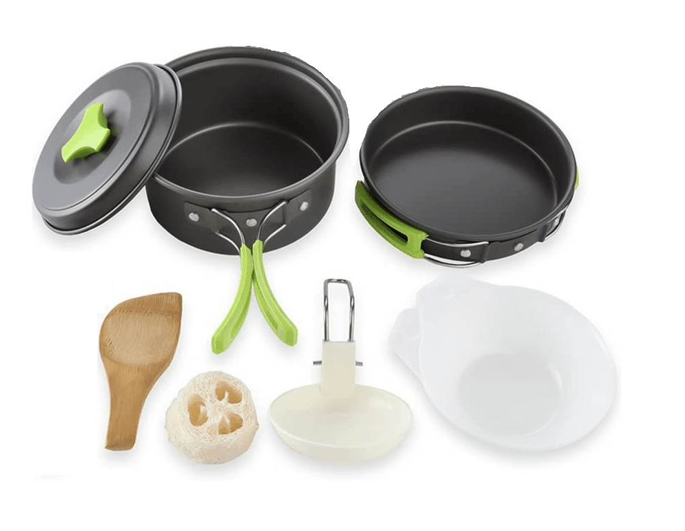 Set Ollas Camping Cocinilla Utensilios 2a3 Personas OC8