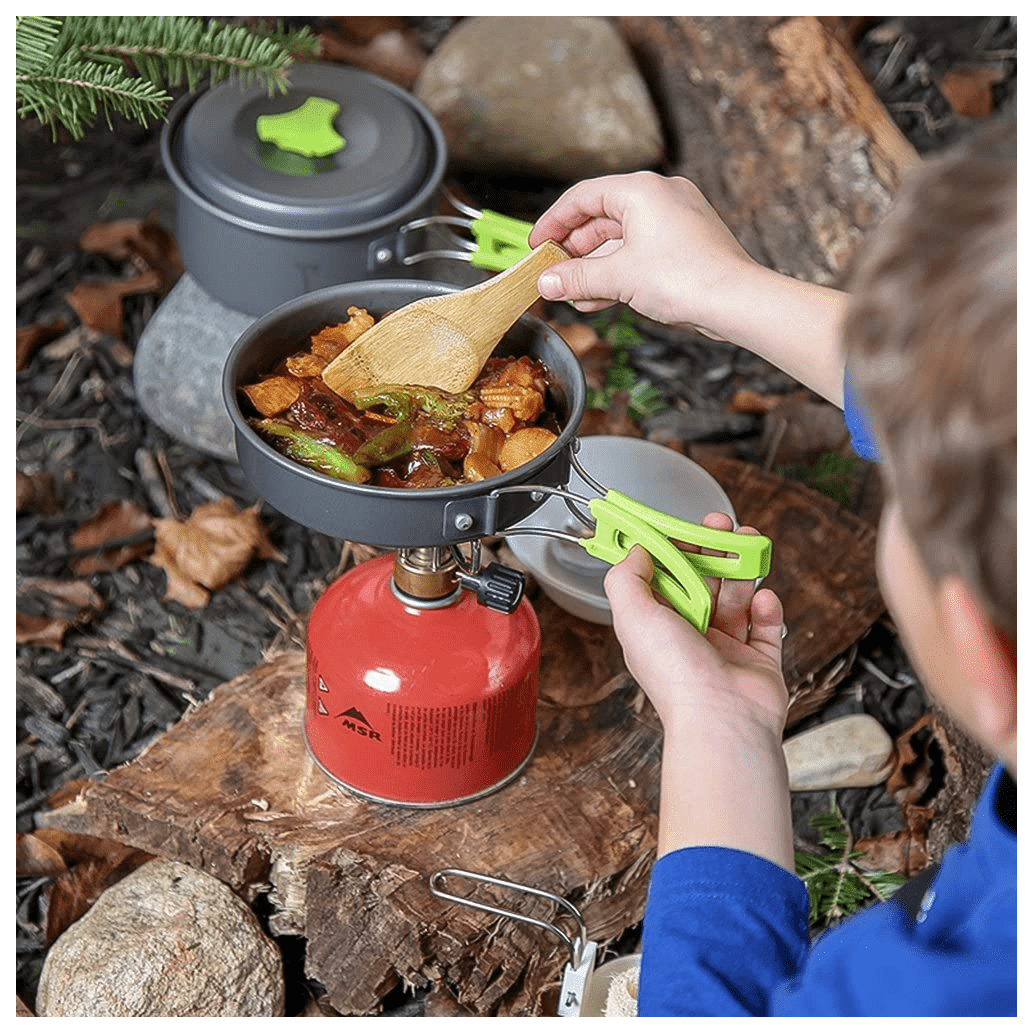 Set Ollas Camping Cocinilla Utensilios 2a3 Personas OC8