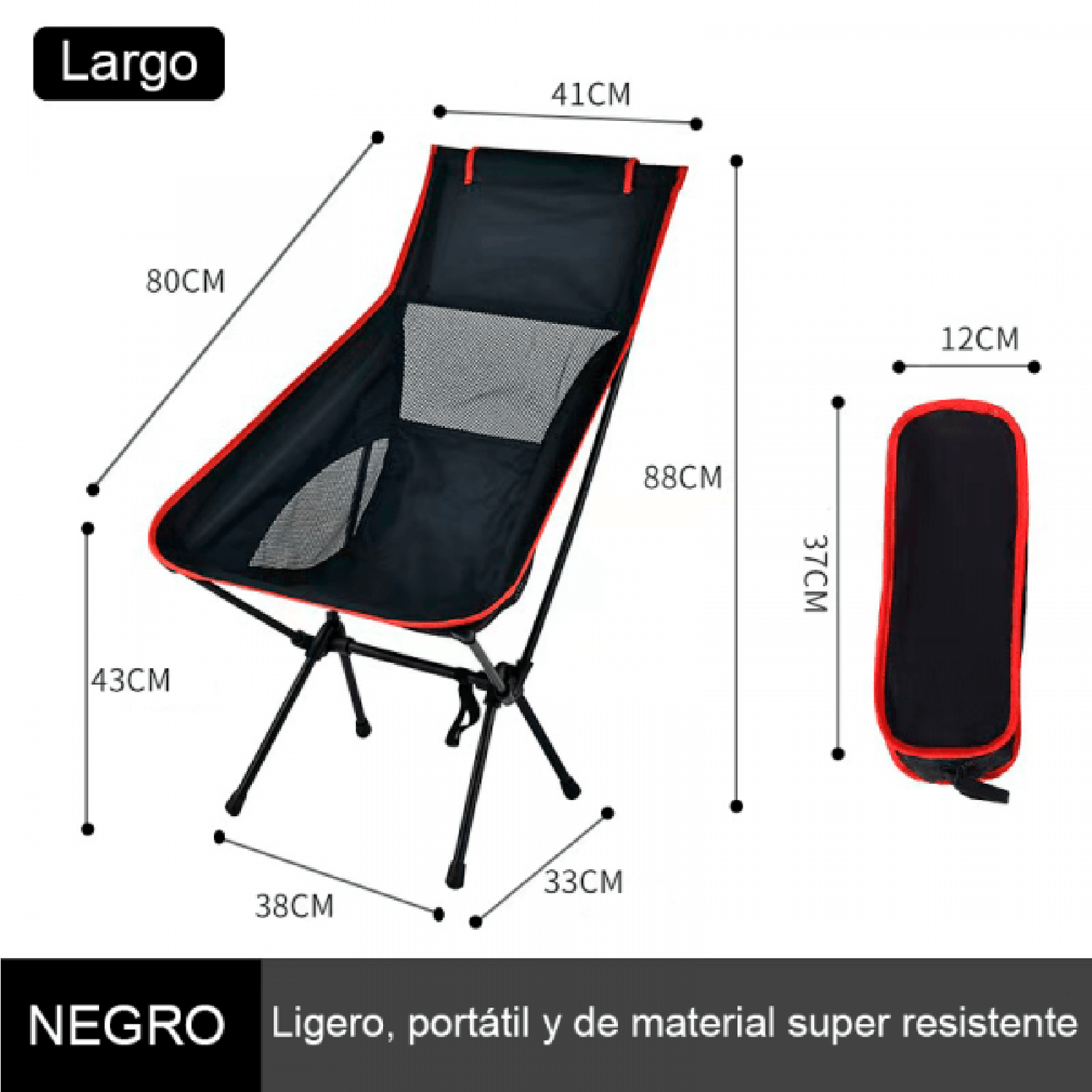 Silla Plegable Larga Campamento Aire Libre SA7