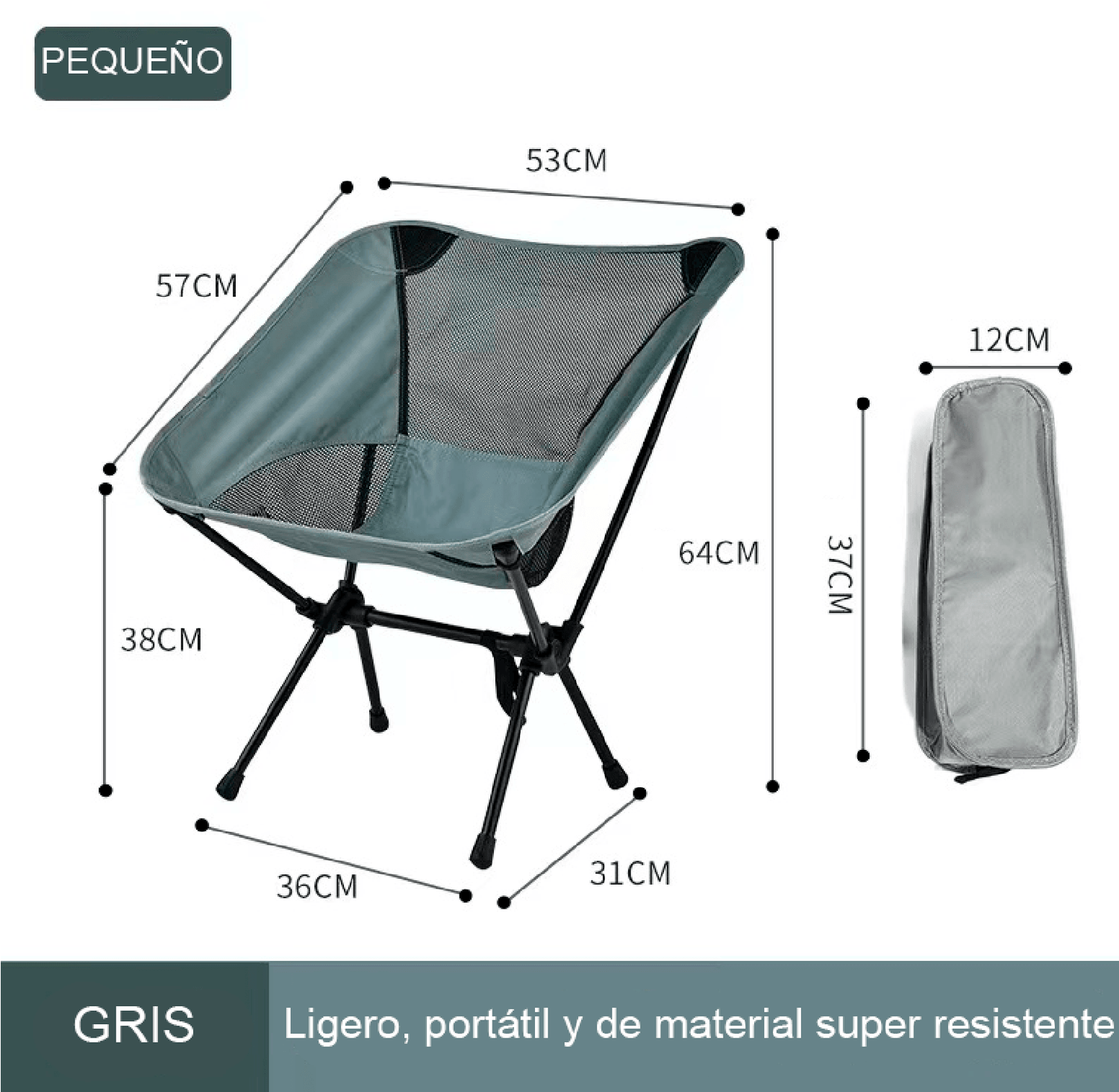 Silla Plegable Corta Campamento Aire Libre SA6