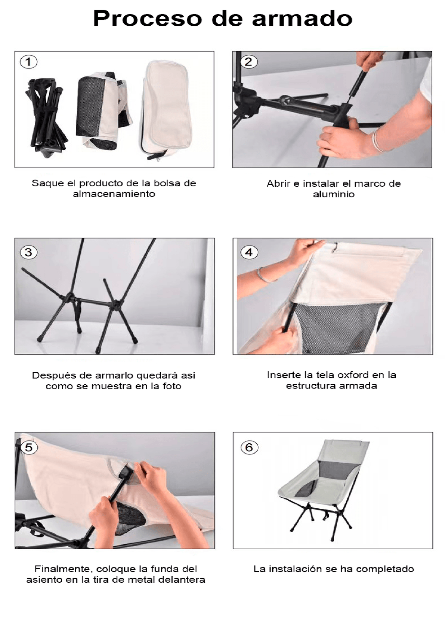 Silla Plegable Larga Campamento Aire Libre SA7