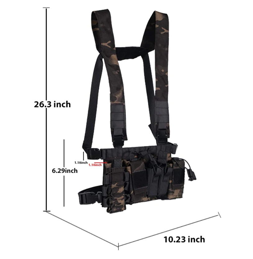 Bolso Arnés Airsoft Molles Cinturón Porta Mz Radio CL7