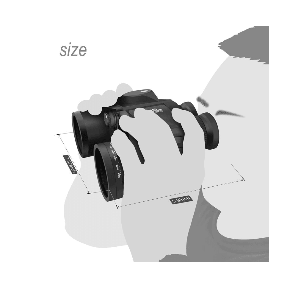 Binocular Prismatico Marino Militar Brujula Telescopio Practico 10x50 BM13