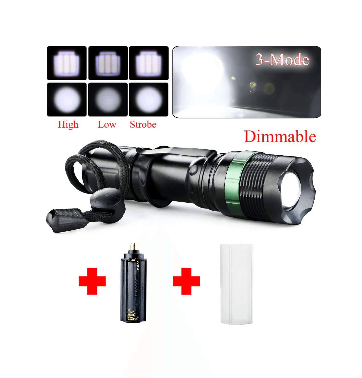 Linterna Tactica 3000lm Zoom Led Cree Recargable LTL15