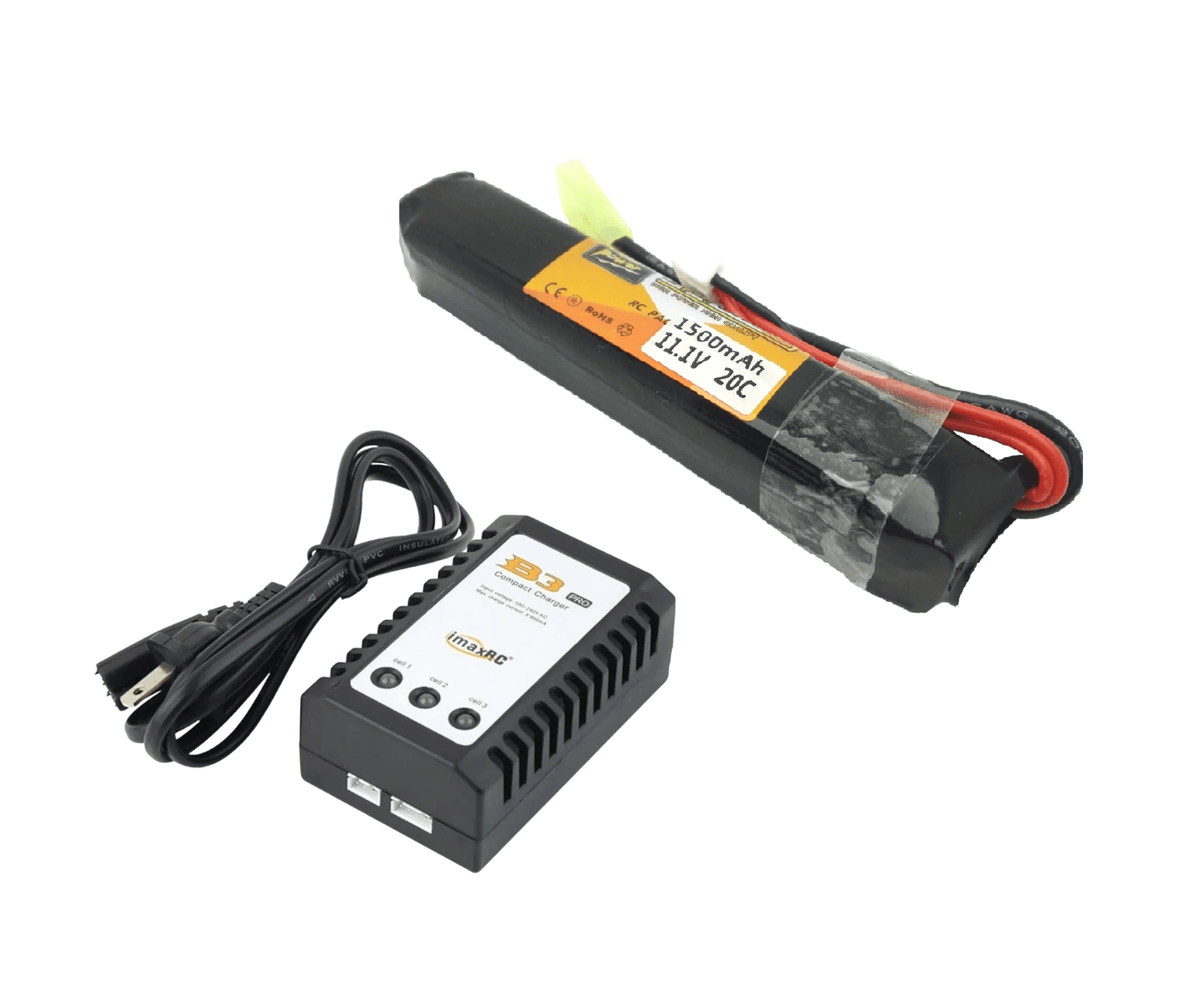 Cargador 7.4v + Batería Lipo11.1v Airsoft Paintball BAT5