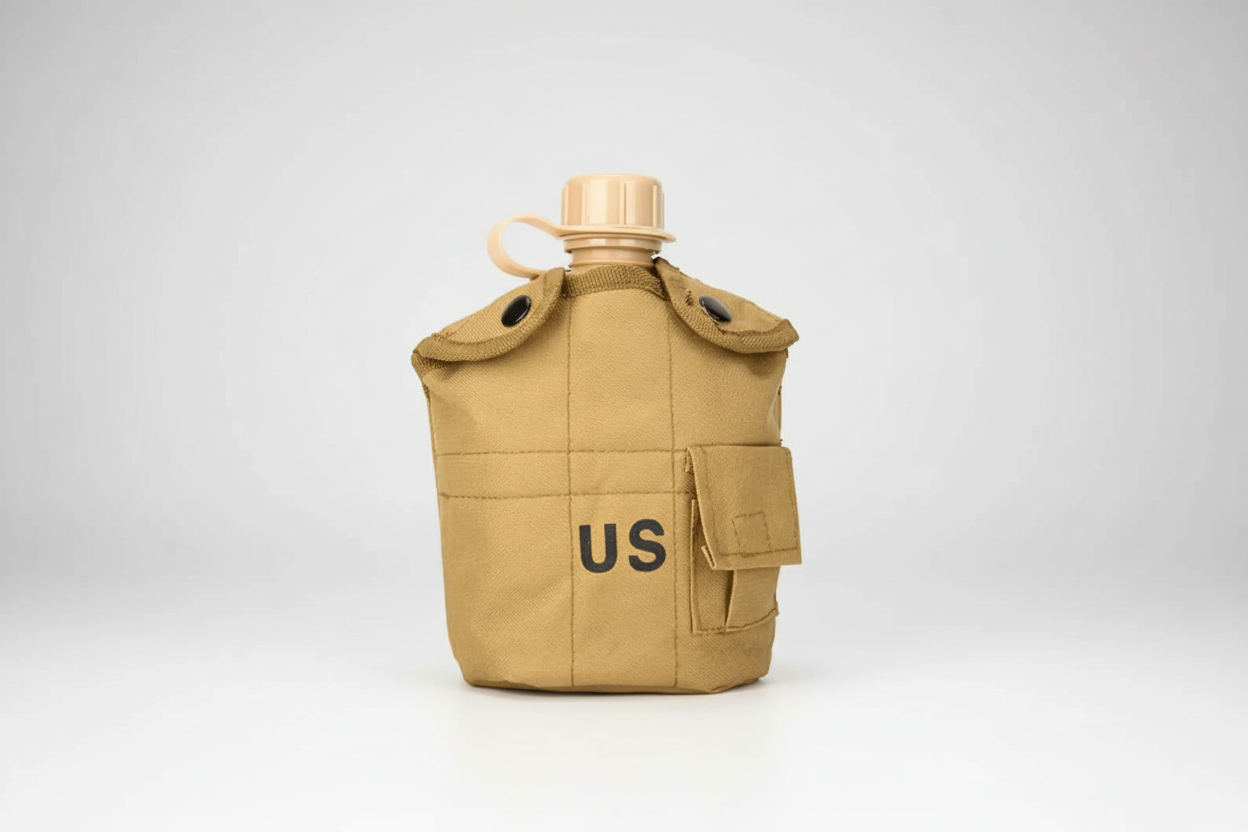 Cantimplora Militar Con Jarro Aluminio 1L TCB4