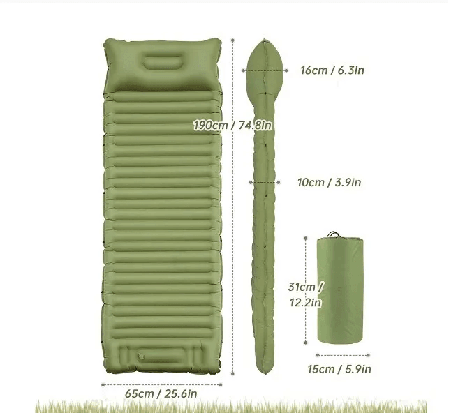 Colchoneta Inflable Ultra Ligera para camping 192*68*8cm CCH7