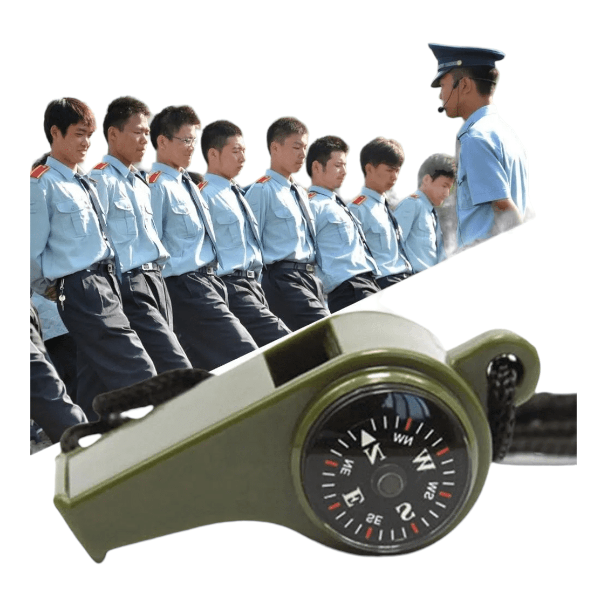 Silbato Supervivencia Brujula Militar Temperatura 3en1 EDC7