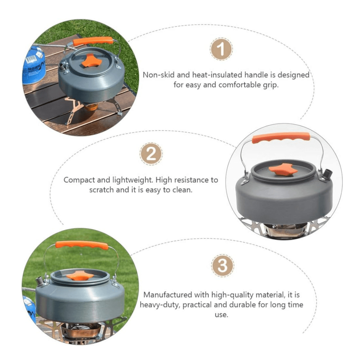 Hervidor agua aluminio acampar 1L OC9