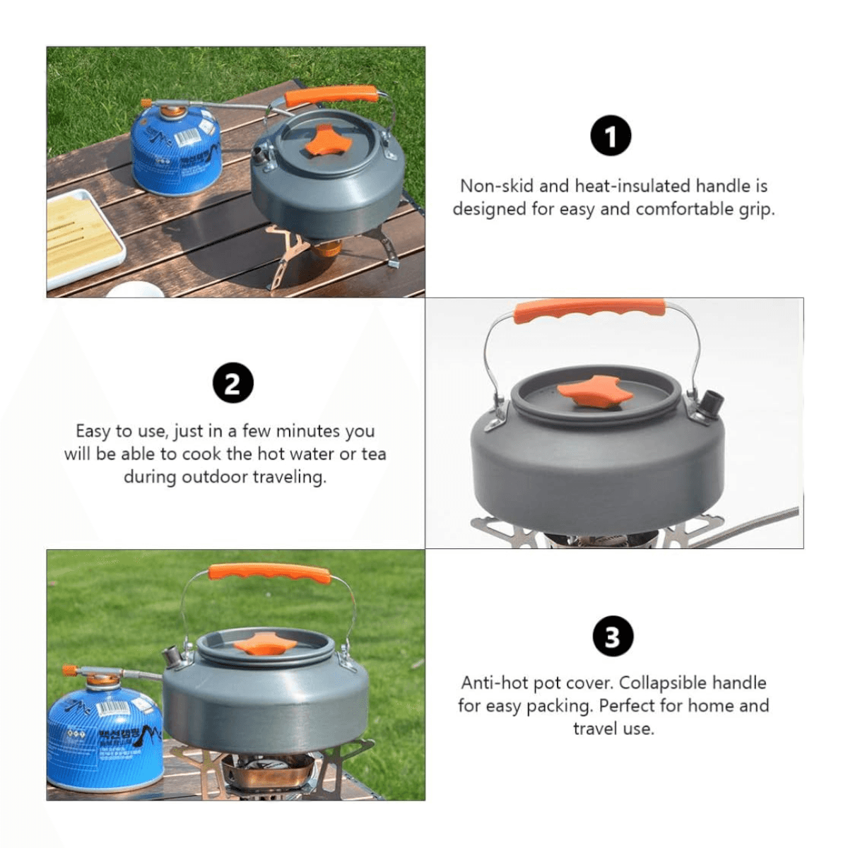 Hervidor agua aluminio acampar 1L OC9