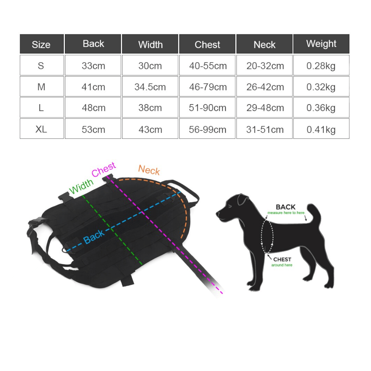 Arnes chaleco tactico mascotas ATP3
