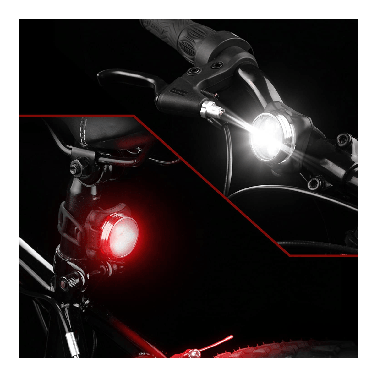 Luces delantera trasera bicicleta recargables USB 650mah LCB45