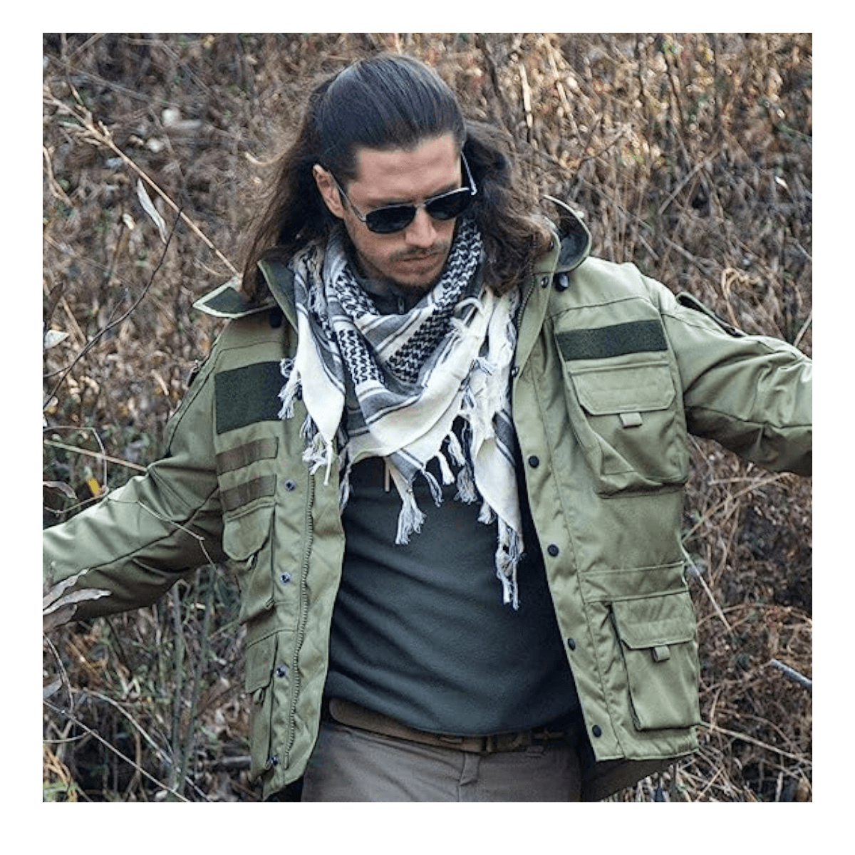Shemagh Bufanda algodon Keffiyeh  Tactico Arabe BLV4