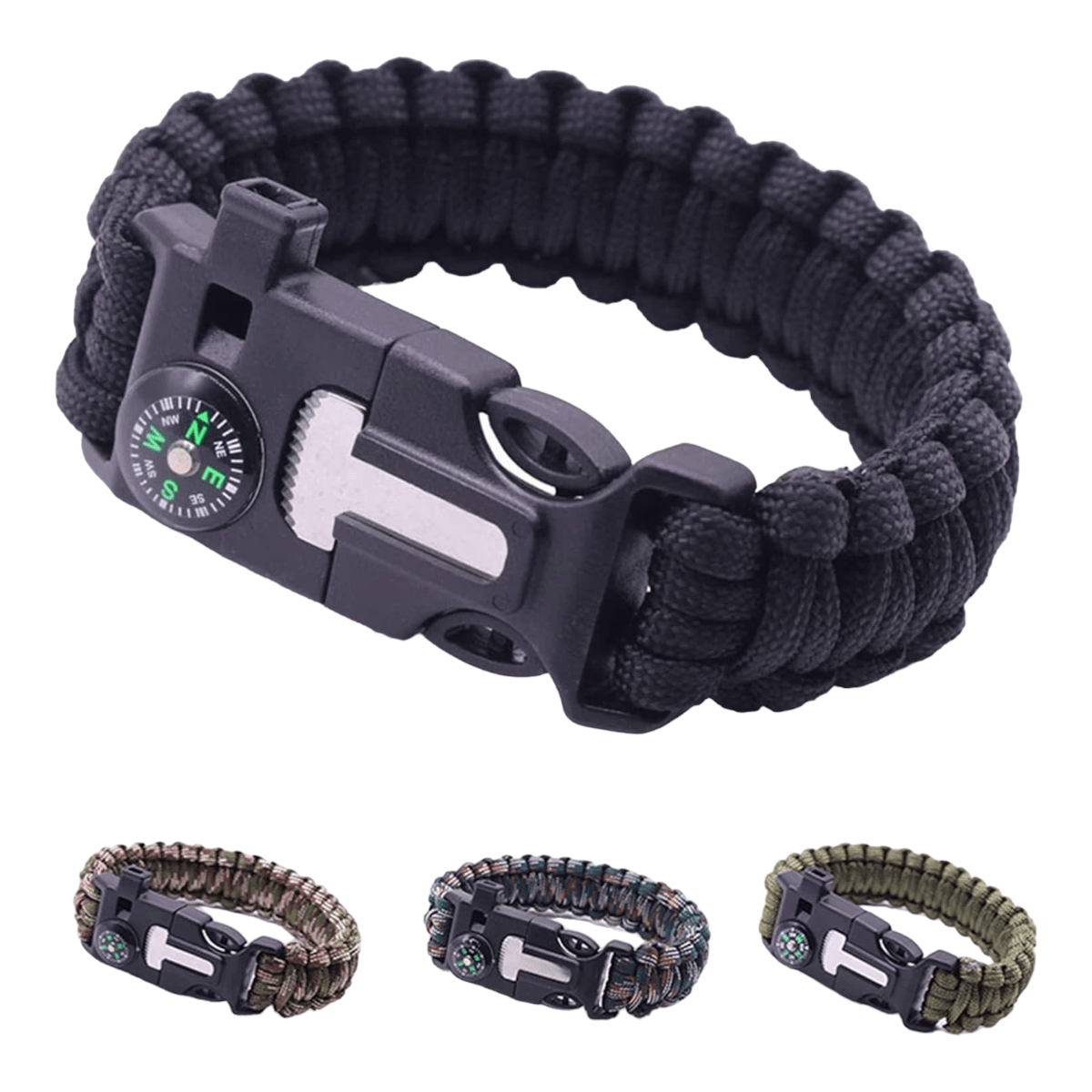 Pulsera Brujula Paracord Treking Supervivencia 5 En 1 BJ4