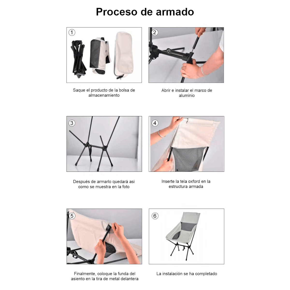 Silla Plegable Corta Campamento Aire Libre SA6