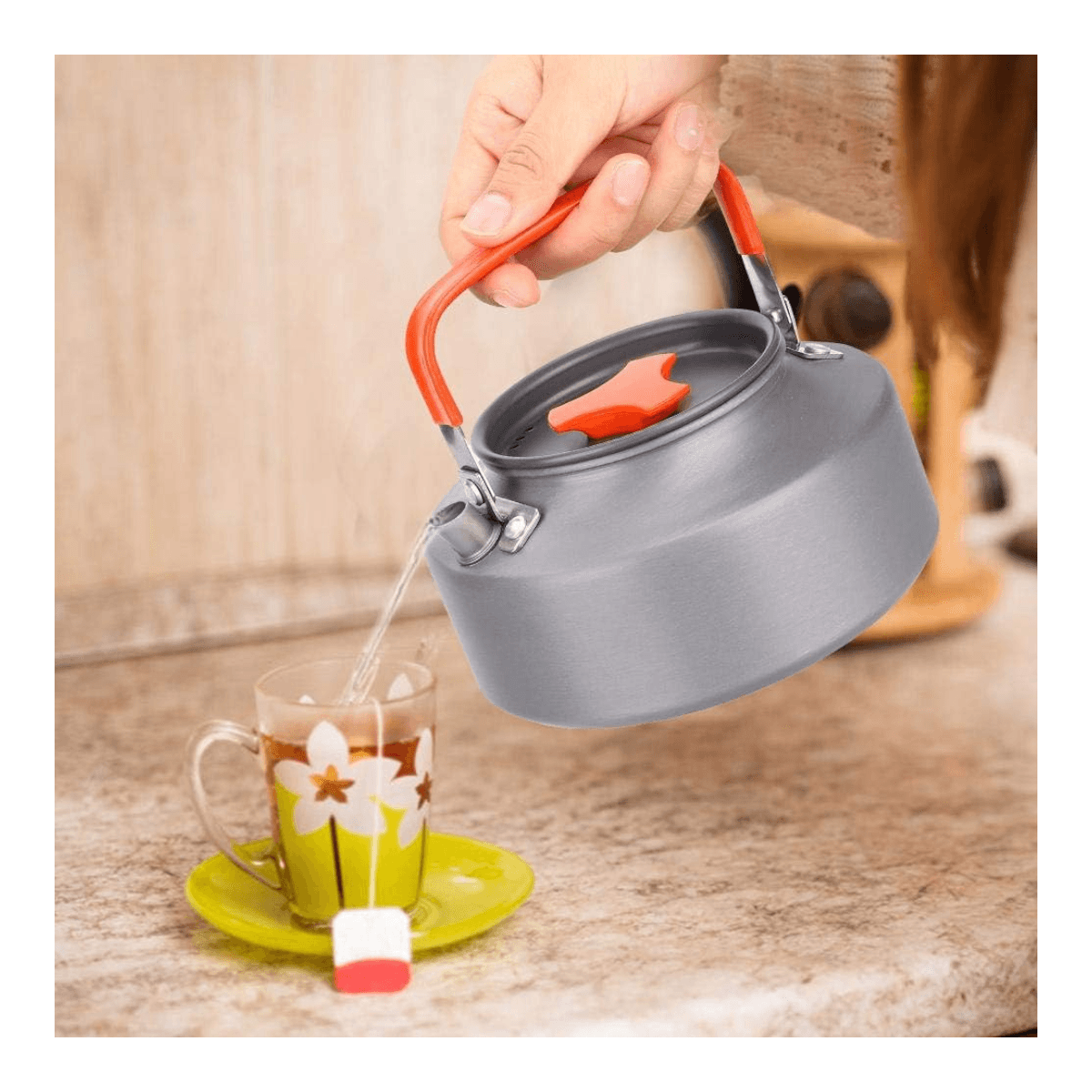 Hervidor agua aluminio acampar 1.6 L OC10