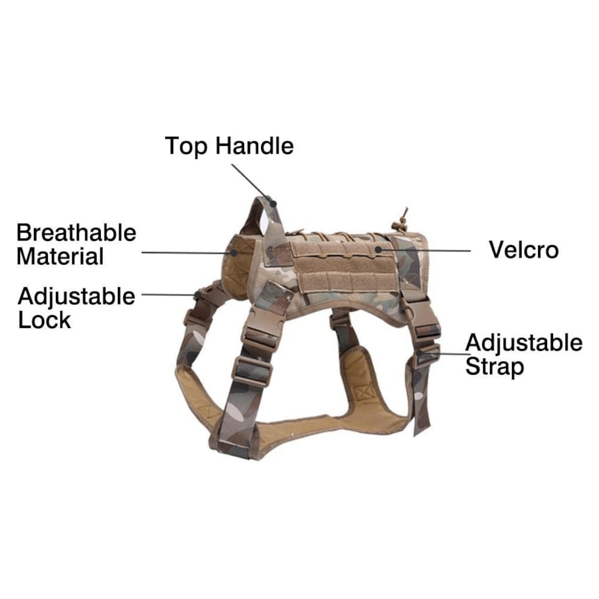 Arnes multicam chaleco tactico mascota ATP2