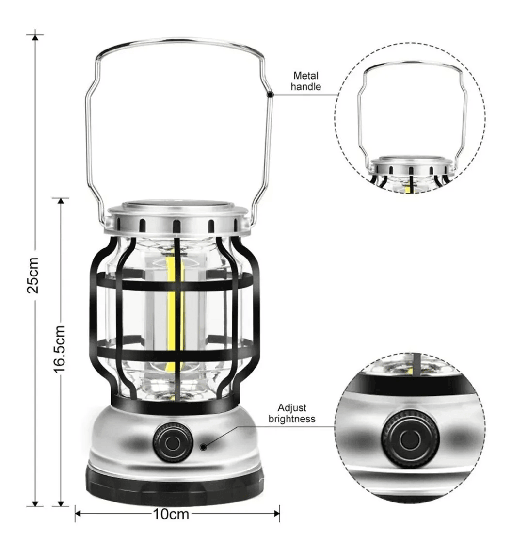Lampara retro solar recargable camping outdoor LTL2