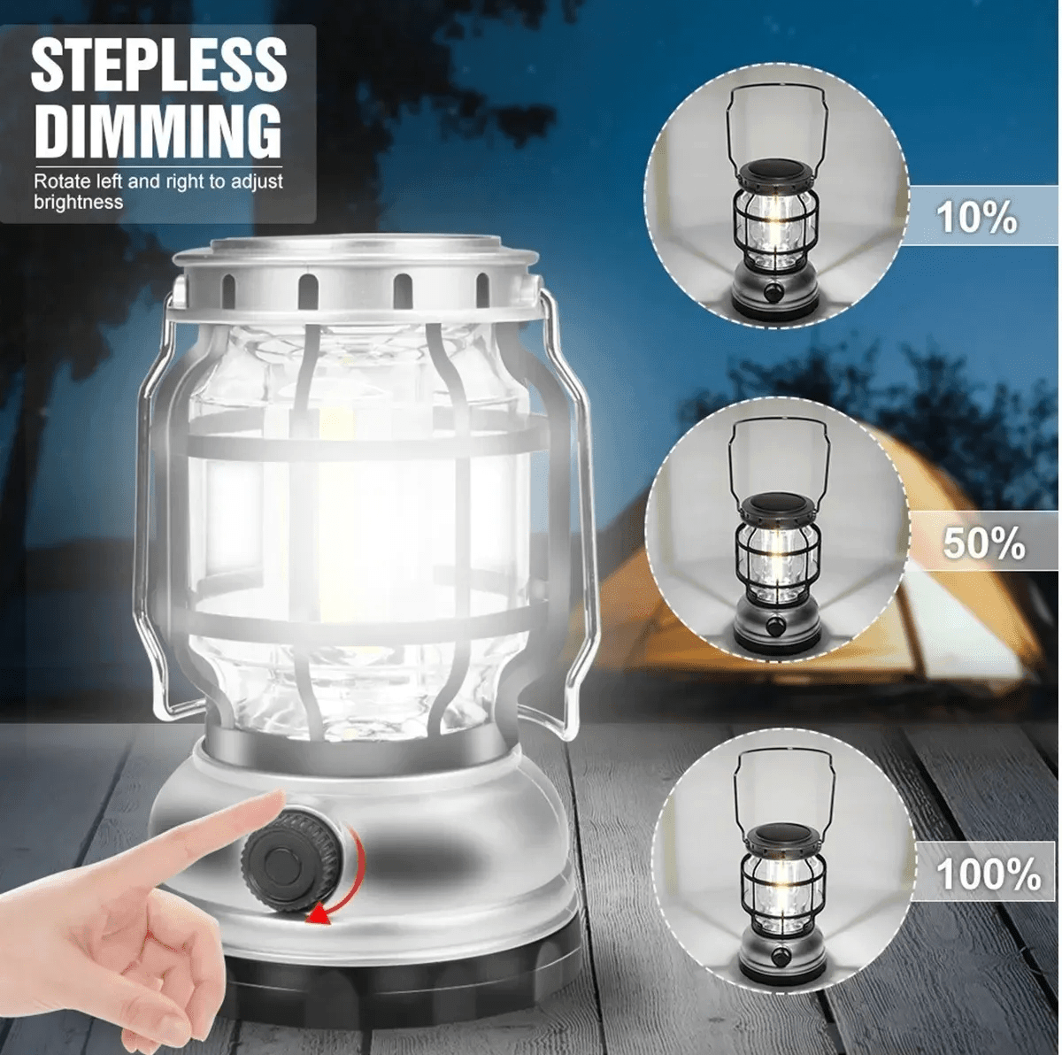 Lampara retro solar recargable camping outdoor LTL2