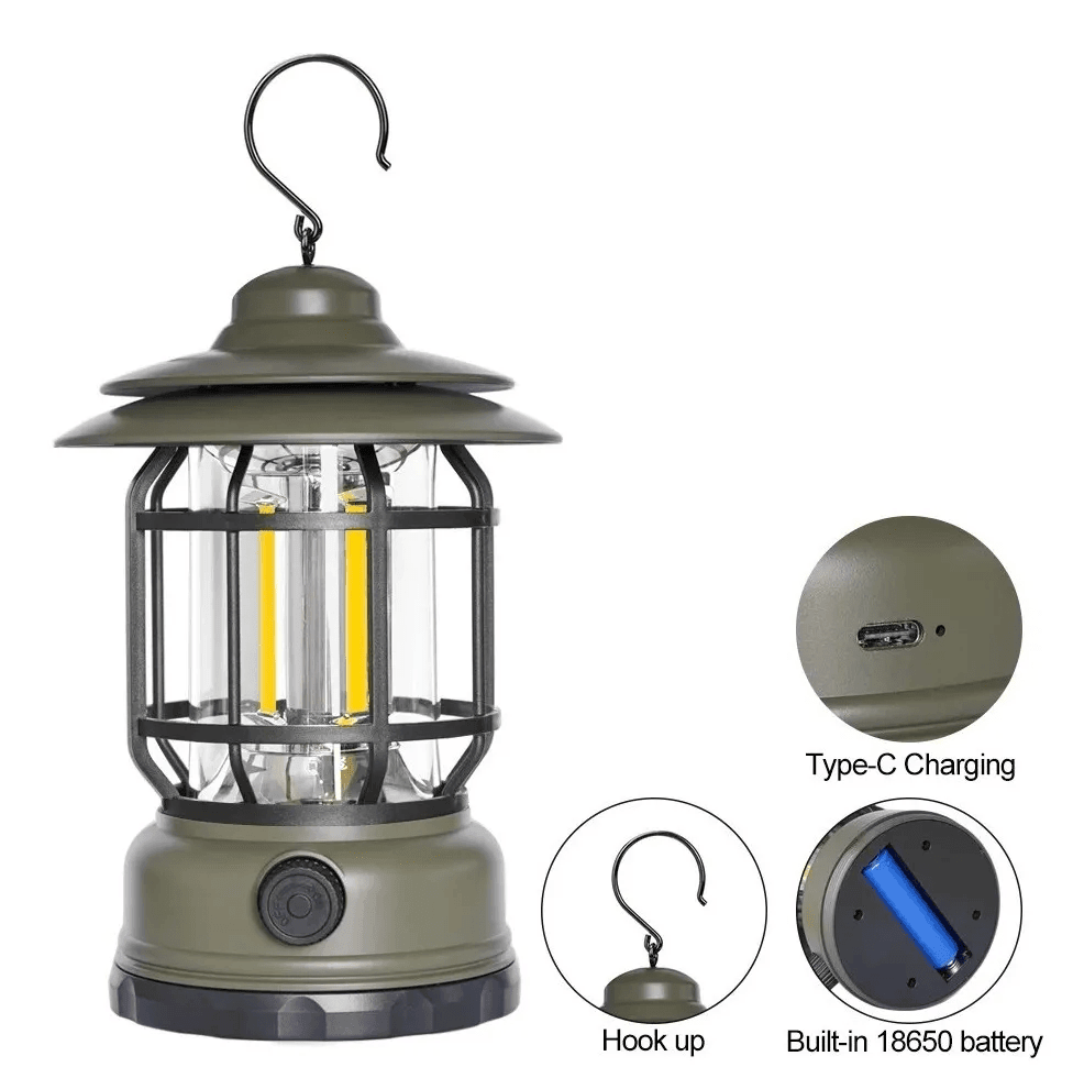 Lampara Retro recargable Impermeable LTL3