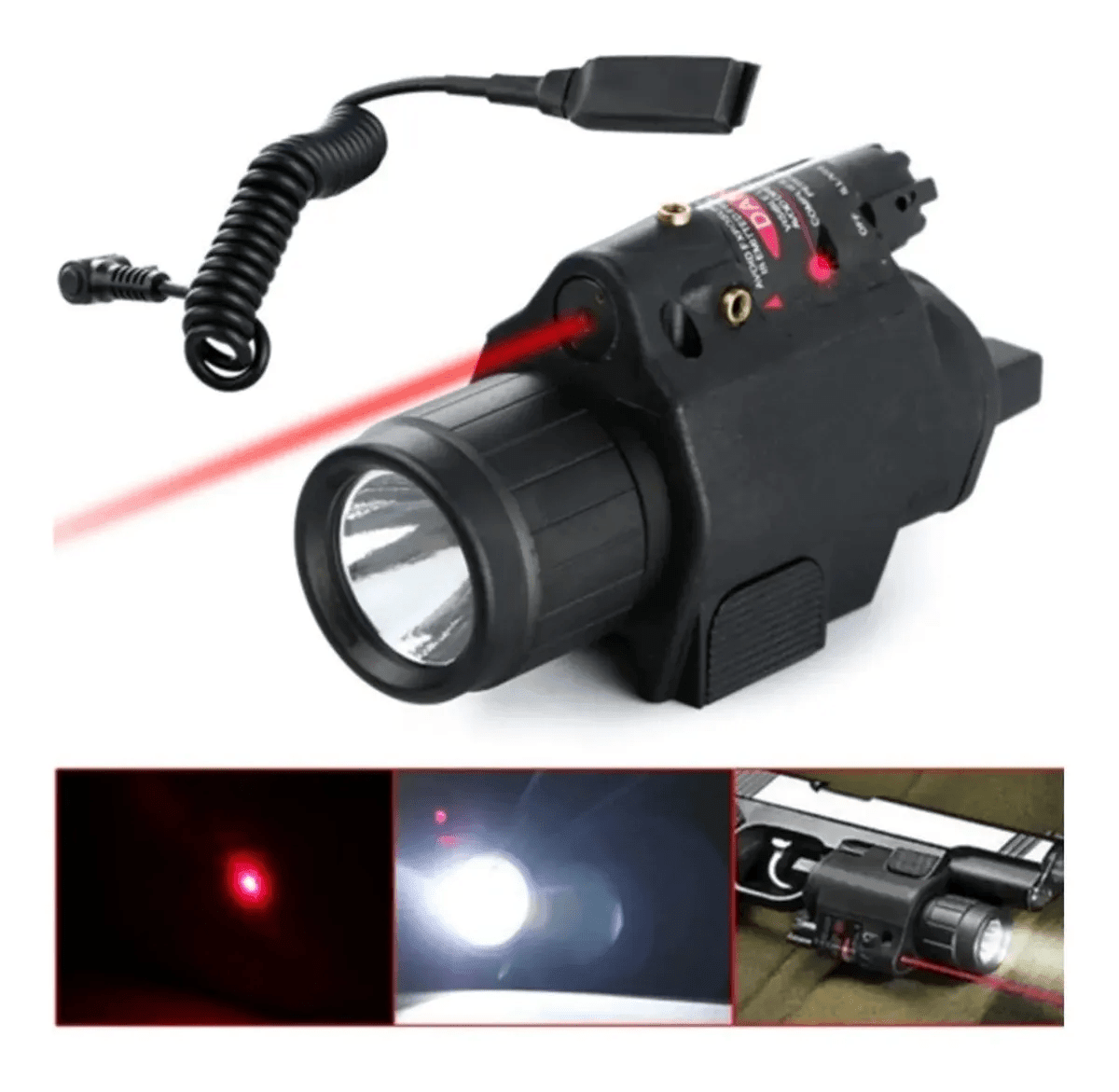 Linterna Led Con Laser Punto Rojo 20mm MLT3