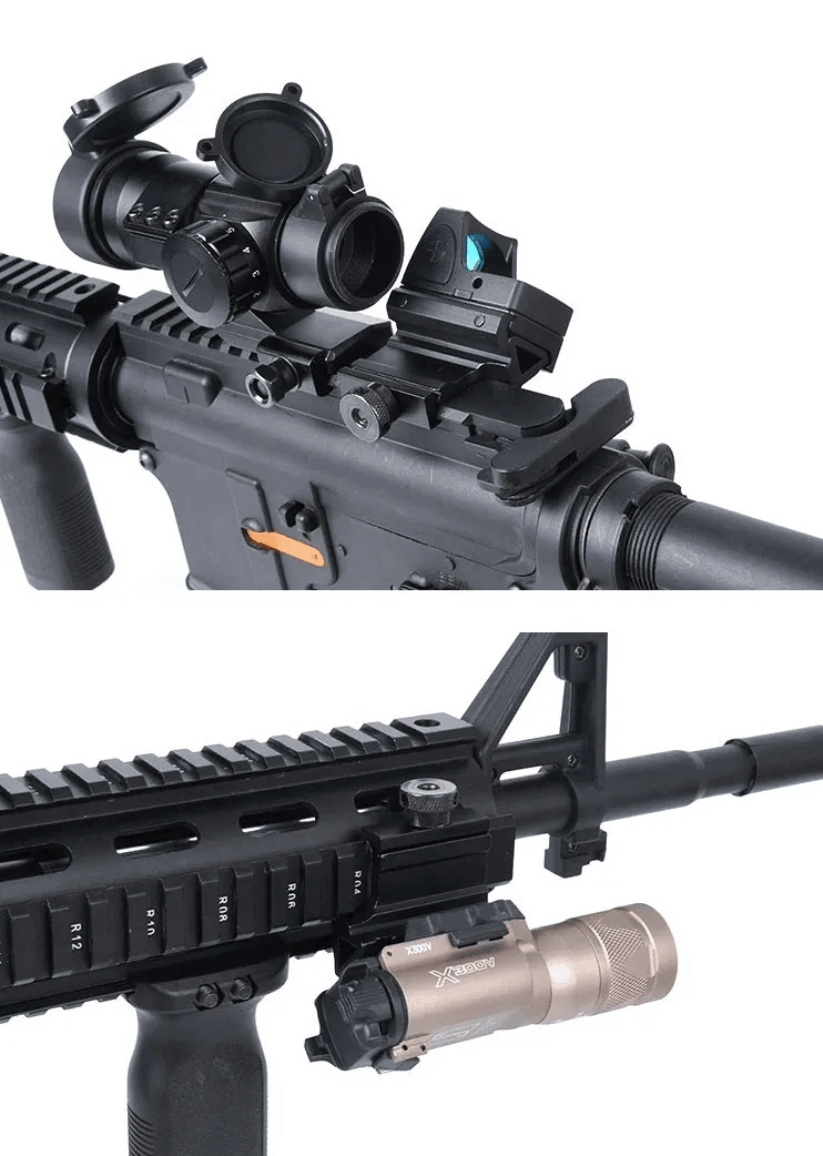 Montura mira telescopicas con soporte linterna laser MTR8