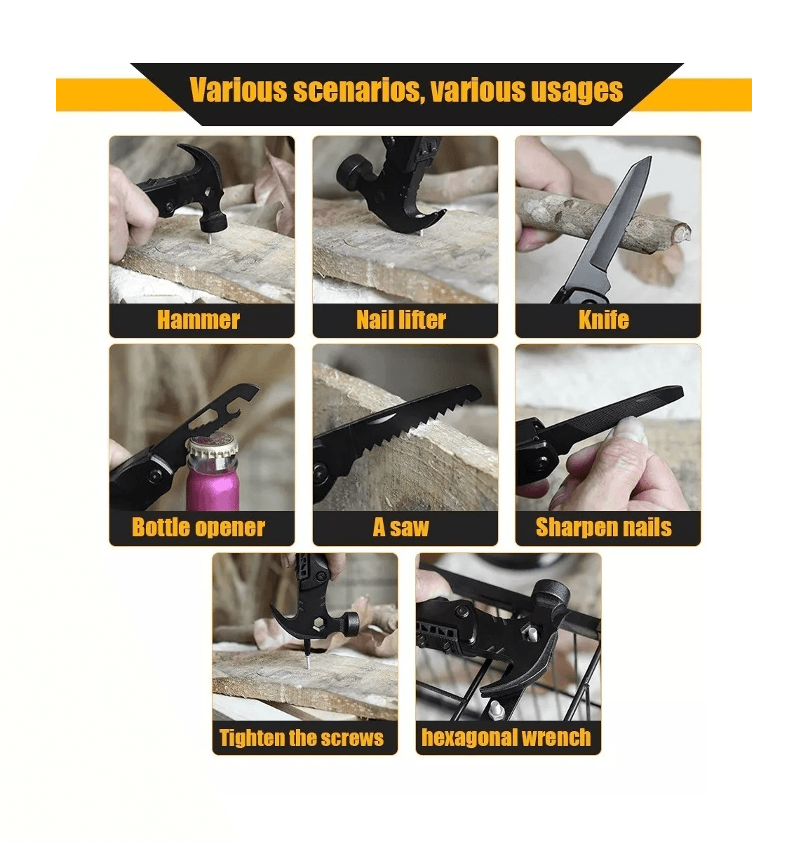 Martillo Alicate Multiherramienta Camping Supervivencia HT05