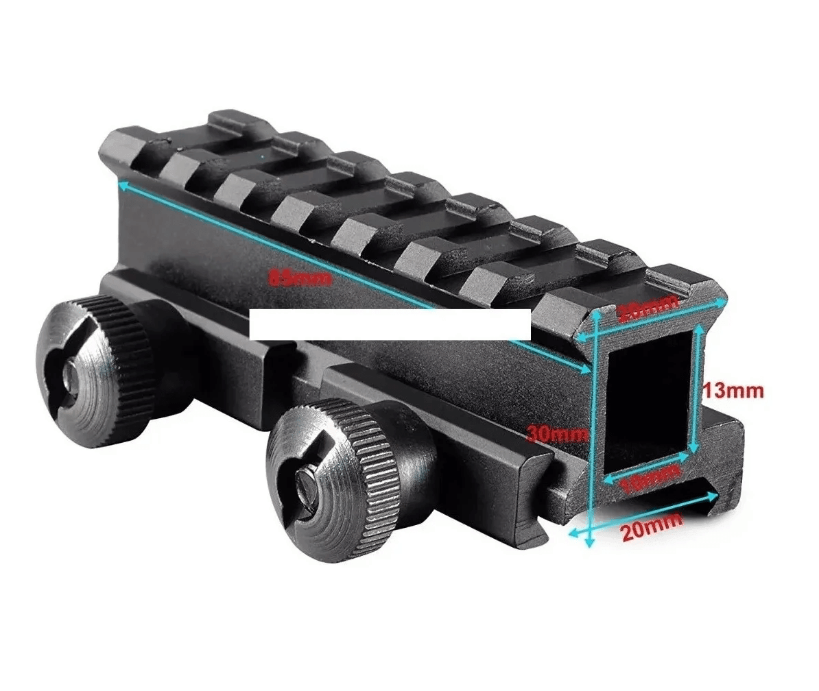 Montura alzador mira Picatinny 20mm a 20mm MTR14