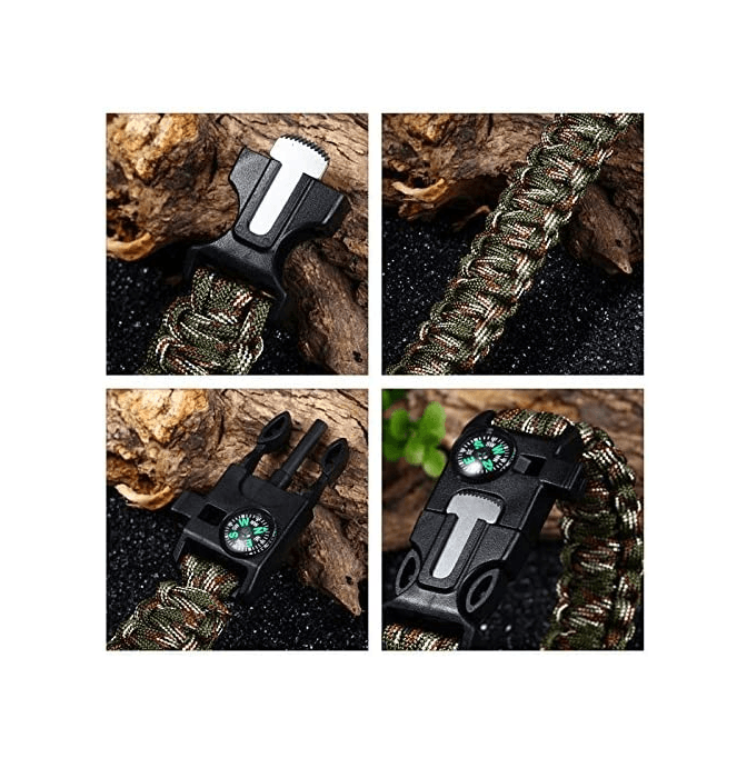 Pulsera Brujula Paracord Treking Supervivencia 5 En 1 BJ4